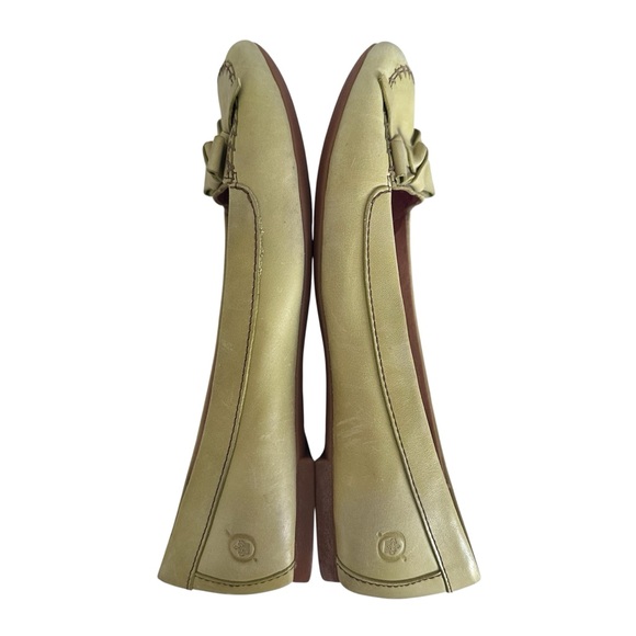 Born Green Leather Loafers with Bow Accent - Picture 7 of 11